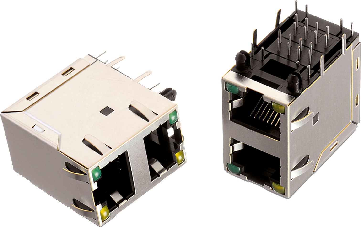 WR-MJ Modular Jack Horizontal Shielded Dual Stacked w. LED